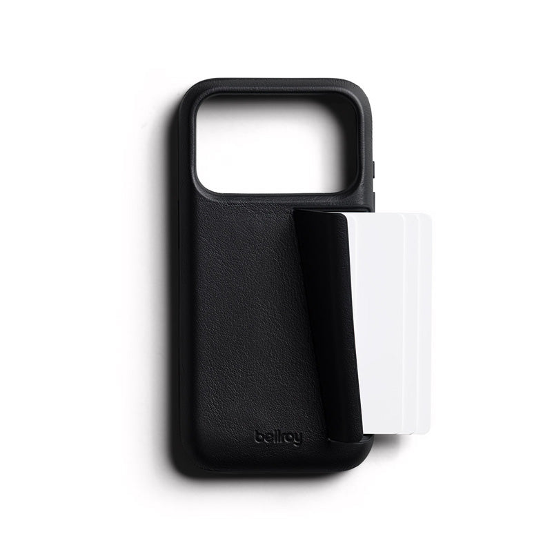 Capa de couro Premium 3 Cartões iPhone 18 Pro / 17 Pro Preto