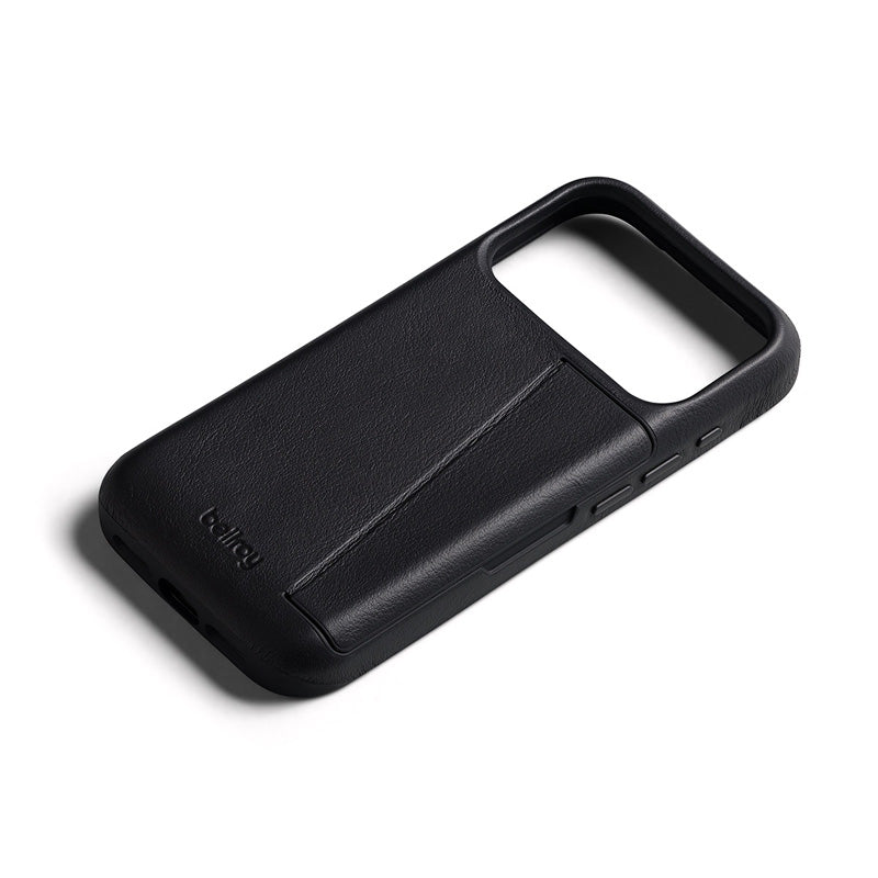 Capa de couro Premium 3 Cartões iPhone 18 Pro / 17 Pro Preto