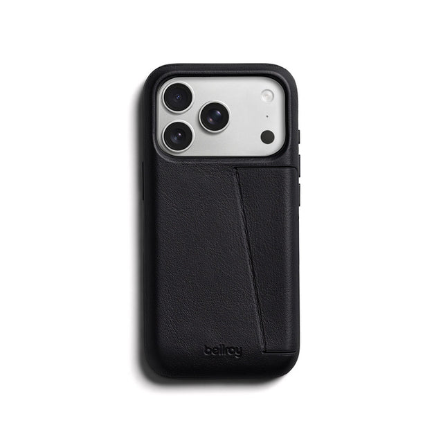 Capa de couro Premium 3 Cartões iPhone 18 Pro / 17 Pro Preto