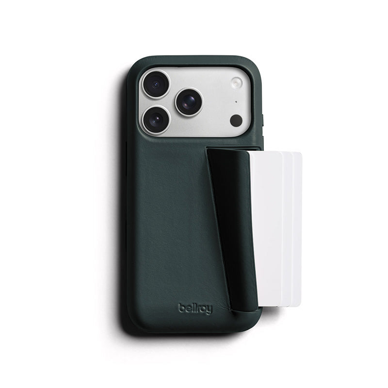 Capa de Couro Premium 3 Cartões iPhone 18 Pro Deep Ocean