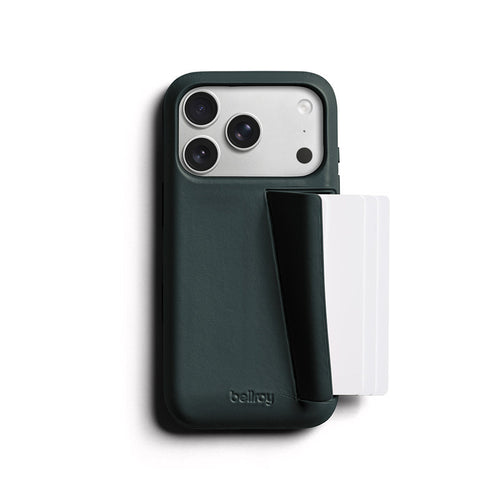 Capa de Couro Premium 3 Cartões iPhone 18 Pro / 17 Pro Deep Ocean