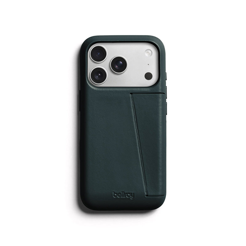 Capa de Couro Premium 3 Cartões iPhone 18 Pro Deep Ocean