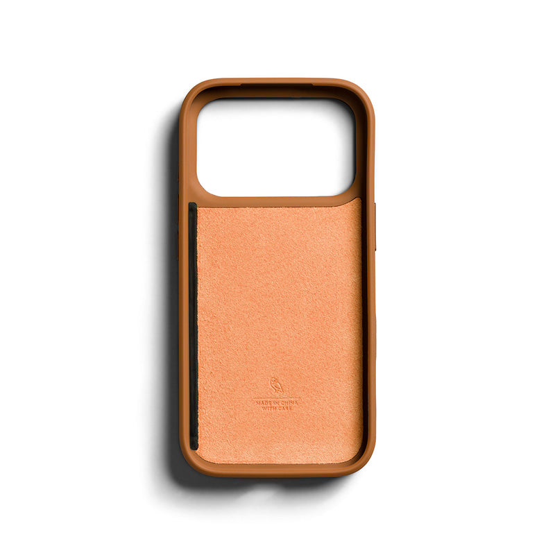 Capa de Couro Premium 3 Cartões iPhone 18 Pro Tan