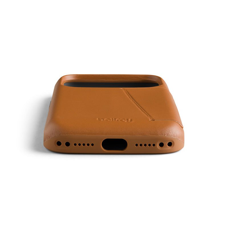 Capa de Couro Premium 3 Cartões iPhone 18 Pro Tan
