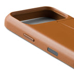 Capa de Couro Premium 3 Cartões iPhone 18 Pro Tan