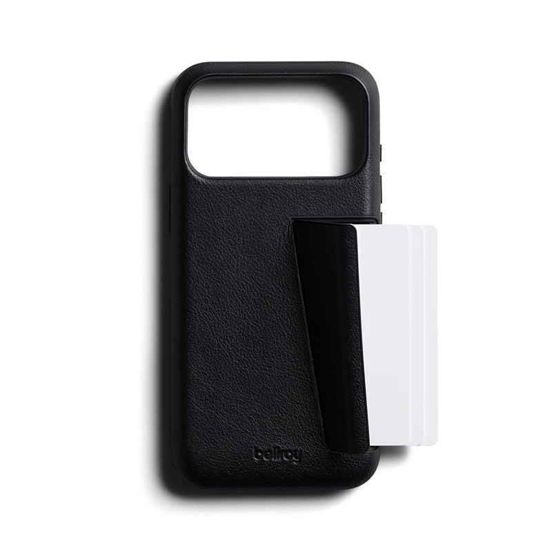 Capa de Couro Premium 3 Cartões iPhone 18 Pro Max Preto