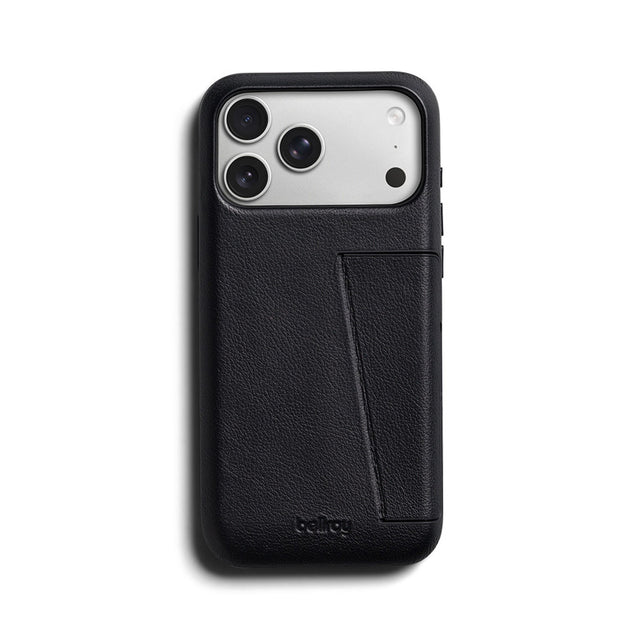 Capa de Couro Premium 3 Cartões iPhone 18 Pro Max Preto