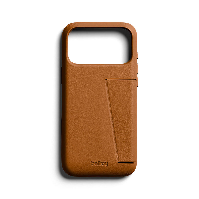 Capa de Couro Premium 3 Cartões iPhone 18 Pro Max Tan