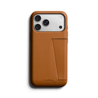 Capa de Couro Premium 3 Cartões iPhone 18 Pro Max Tan