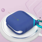 Capa Waterproof com Mosquetão para AirPods 4 Azul