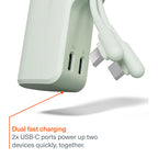 Power Bank Thumboost 5.000mAh + Cabo USB-C Verde