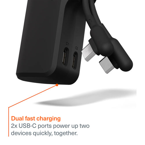 Thumboost Power Bank 5,000mAh + Combo de Cabo USB-C Preto