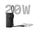 Thumboost Power Bank 5,000mAh + Combo de Cabo USB-C Preto