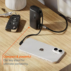 Thumboost Power Bank 5,000mAh + Combo de Cabo USB-C Preto