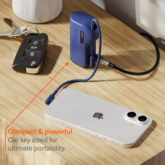 Power Bank Thumboost 5.000mAh + Combo Cabo USB-C Azul