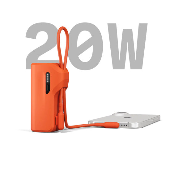 Pack Power Bank Thumboost 5,000mAh + Cabo USB-C Laranja