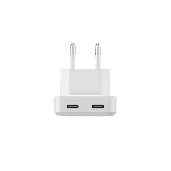Carregador de parede SLIM GaN 30 W com duas portas USB-C Branco