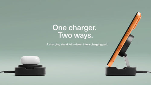 Carregador sem fios magnético dobrável Qi2 ChargeBase Preto