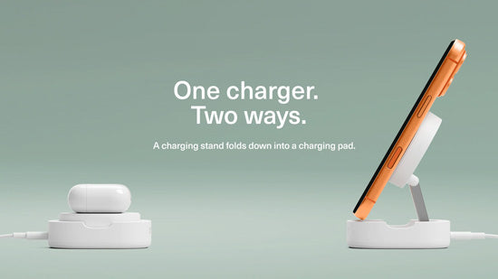 Carregador sem fio magnético dobrável Qi2 ChargeBase Branco