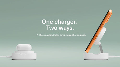 Carregador sem fio magnético dobrável Qi2 ChargeBase Branco