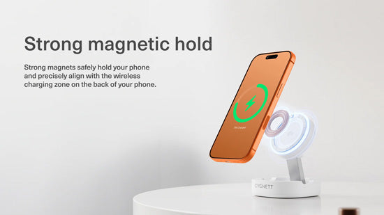 Carregador sem fio magnético dobrável Qi2 ChargeBase Branco