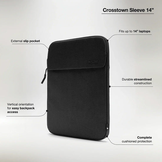 Capa Crosstown com Woolenex para computadores de 14" Preto