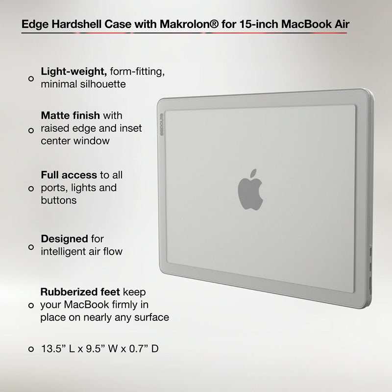 Capa Rígida Edge para MacBook Air 15 (M2/M3/M4/M5) Transparente