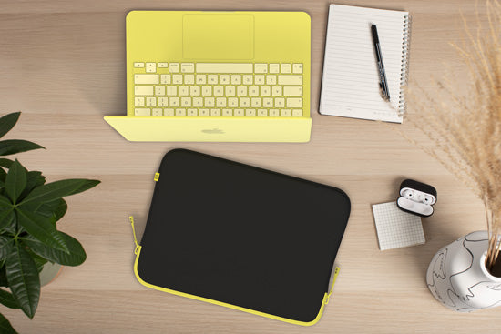 Capa MacBook NEO Basics²Life Perfect Fit Black / Lemon