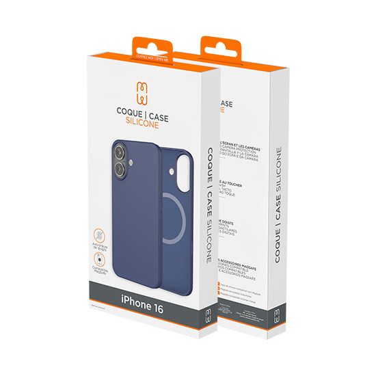Capa de silicone MagSafe iPhone 16 Azul