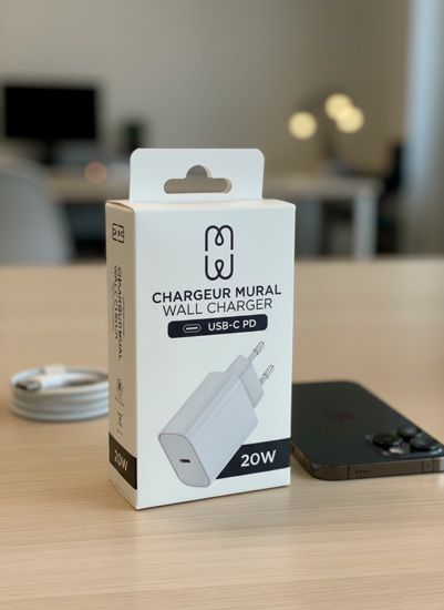 Carregador USB-C PD 20W Branco