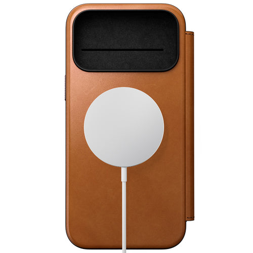 Folio Modern em couro iPhone 18 Pro Max / 17 Pro Max English Tan