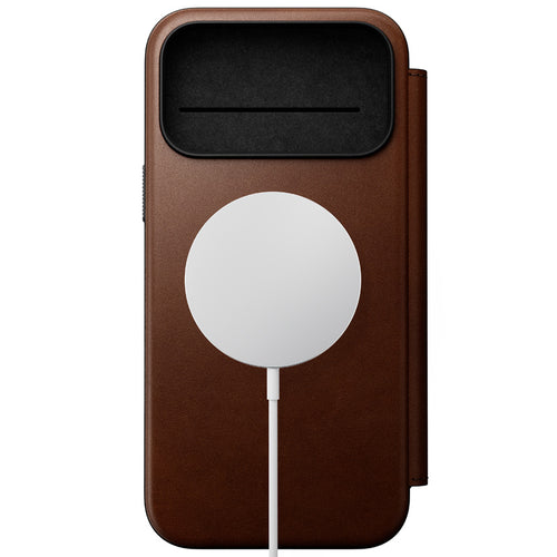 Modern Leather Folio iPhone 18 Pro Max / 17 Pro Max Rustic Brown