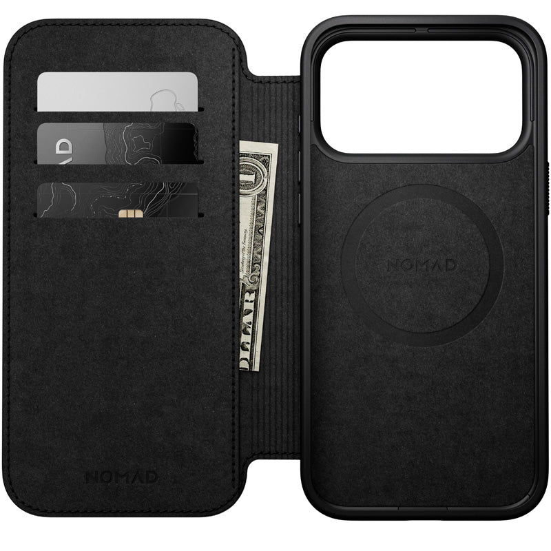 Modern Leather Folio iPhone 18 Pro Max Preto