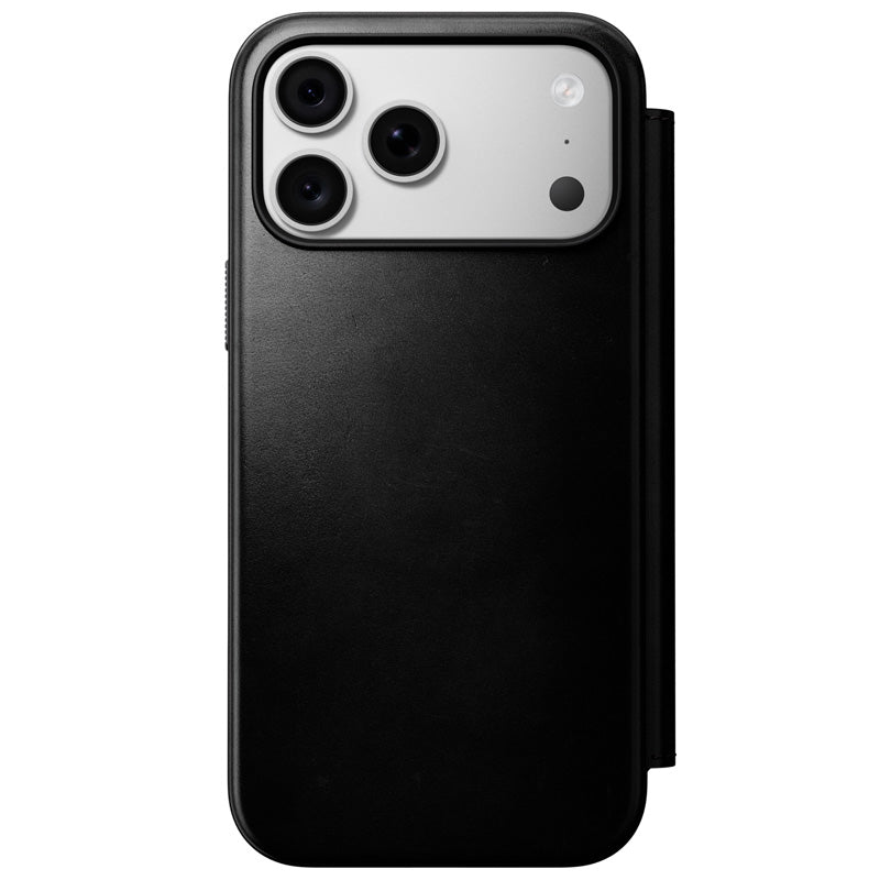 Folio de Couro Modern Horween iPhone 18 Pro Max / 17 Pro Max Preto