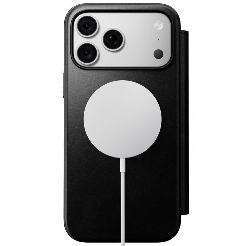 Folio de Couro Modern Horween iPhone 18 Pro Max / 17 Pro Max Preto