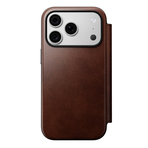 Folio de Couro Modern Horween iPhone 18 Pro / 17 Pro Rustic Brown