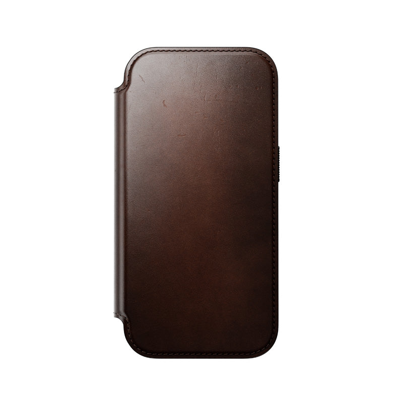 Folio de Couro Modern Horween iPhone 18 Pro / 17 Pro Rustic Brown