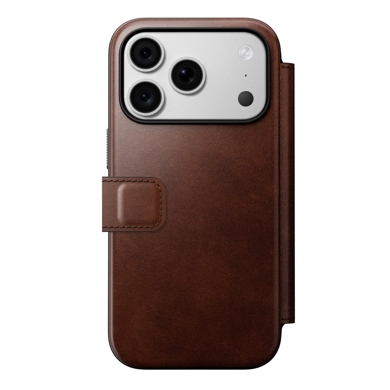 Folio de Couro Modern Horween iPhone 18 Pro / 17 Pro Rustic Brown