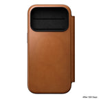 Folio Modern de couro iPhone 18 Pro English Tan