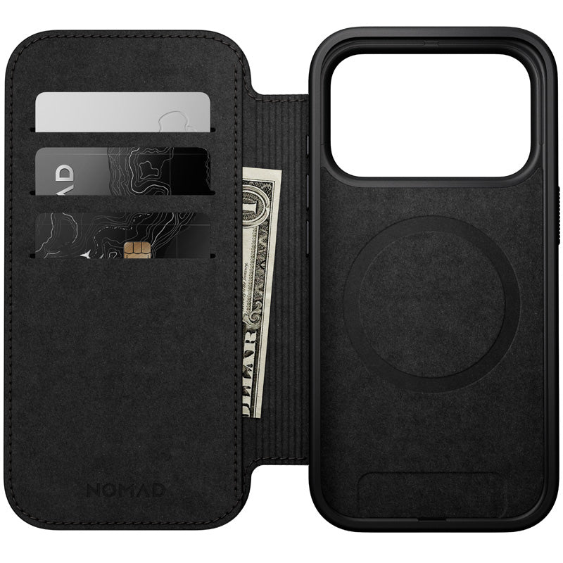 Folio Modern de couro iPhone 18 Pro English Tan