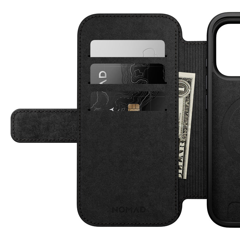 Folio Modern de couro iPhone 18 Pro English Tan