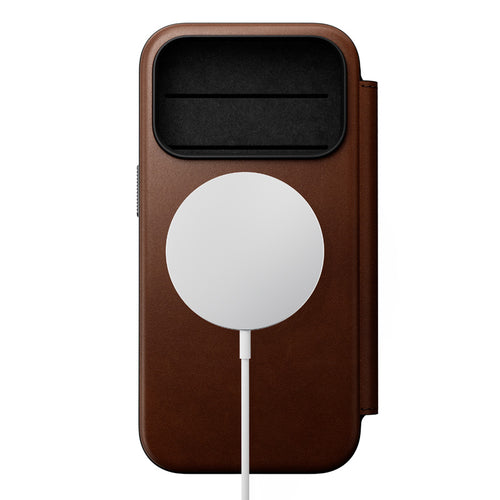 Modern Leather Folio iPhone 18 Pro / iPhone 17 Pro Rustic Brown