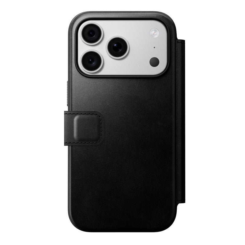 Folio de Couro Modern Horween iPhone 18 Pro / 17 Pro Preto