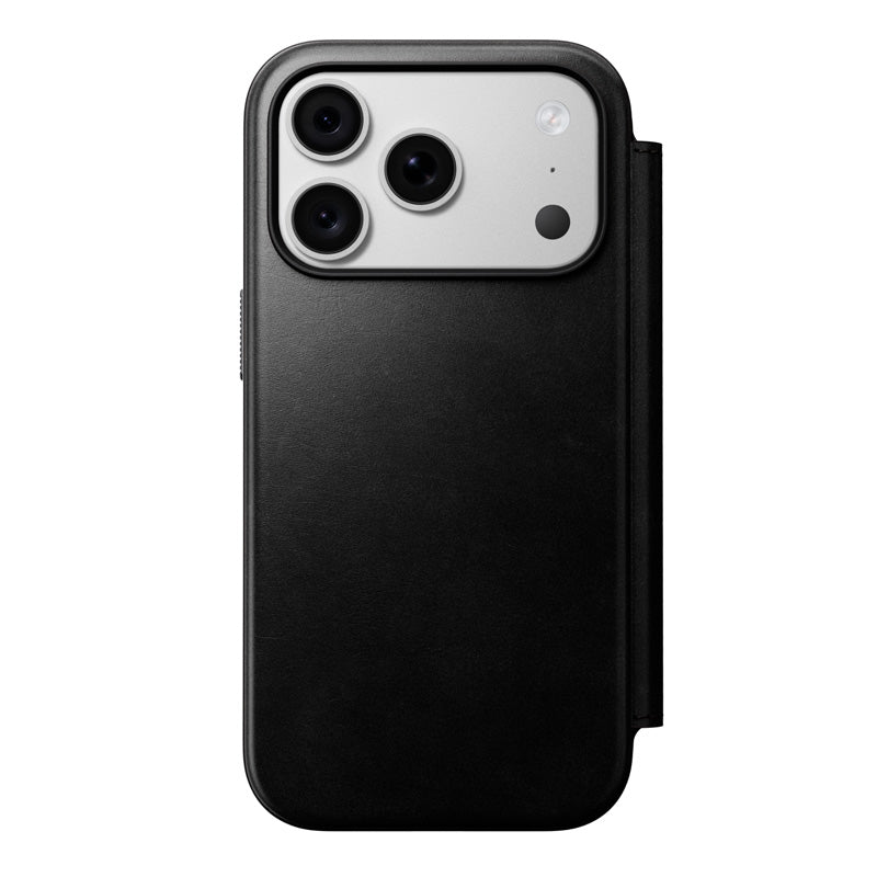 Folio de Couro Modern Horween iPhone 18 Pro / 17 Pro Preto