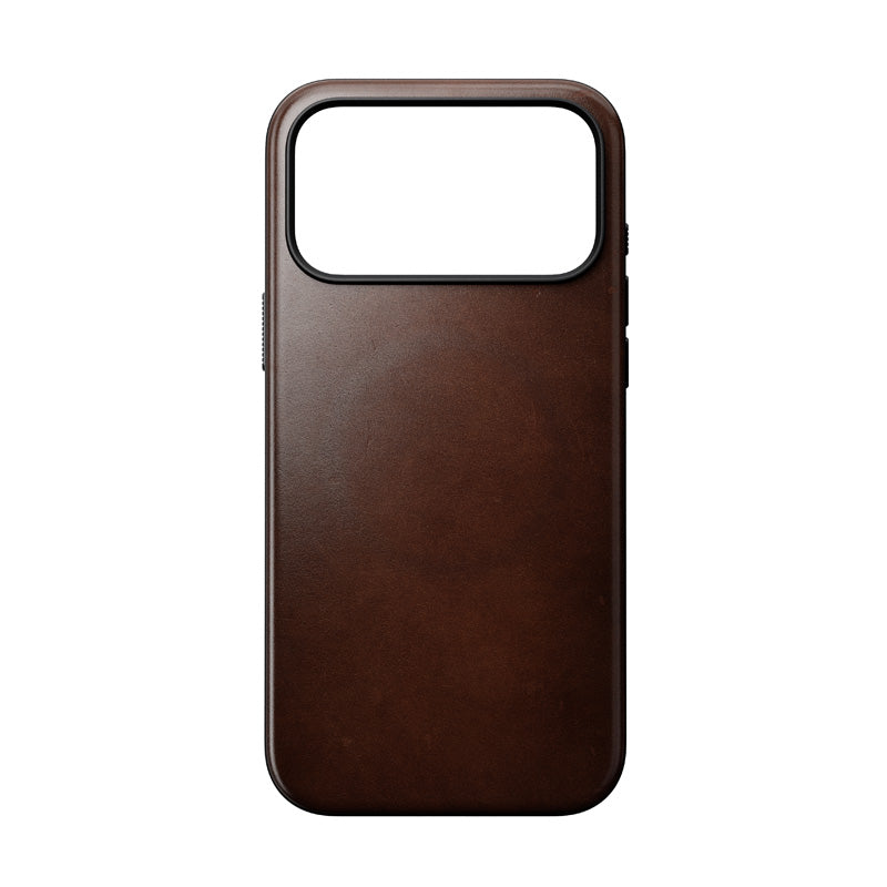 Capa Modern Horween de couro para iPhone 18 Pro Max / 17 Pro Max Rustic Brown