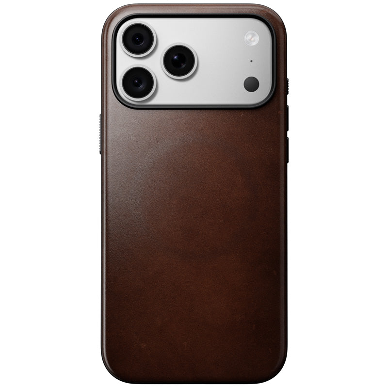 Capa Modern Horween de couro para iPhone 18 Pro Max / 17 Pro Max Rustic Brown