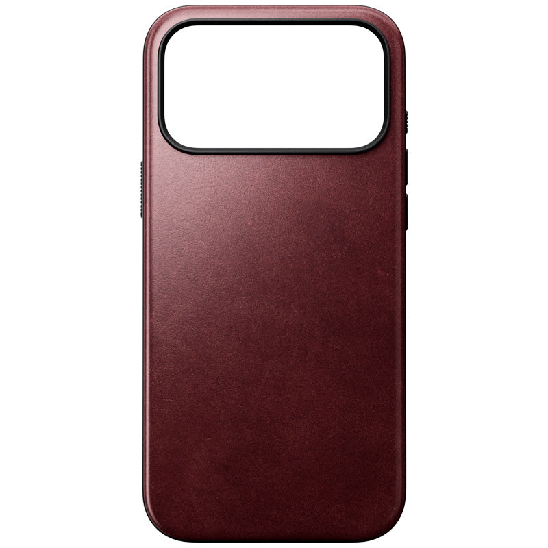 Capa Modern Horween de couro iPhone 18 Pro Max Burgundy