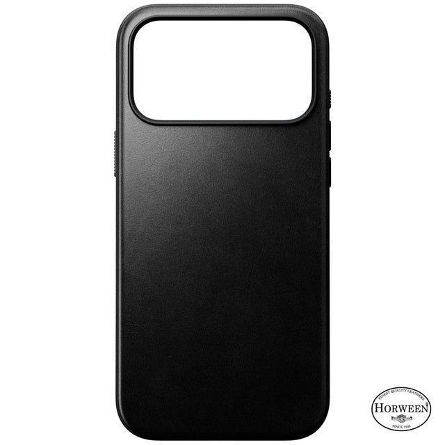Capa Modern Horween em couro iPhone 18 Pro Max Preto