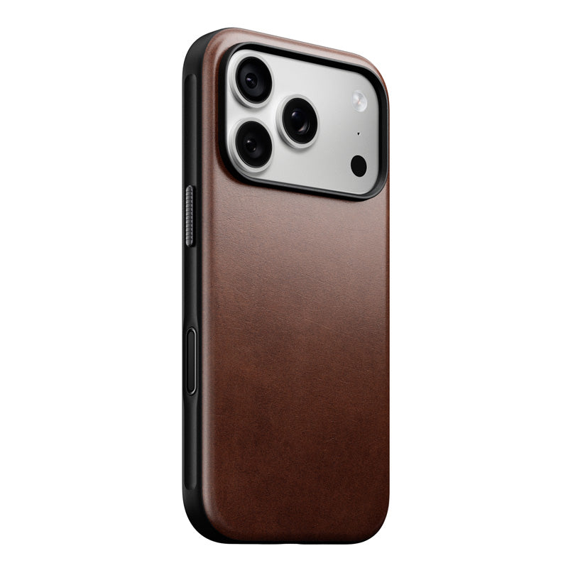 Capa de Couro Horween Moderna iPhone 18 Pro / 17 Pro Rustic Brown