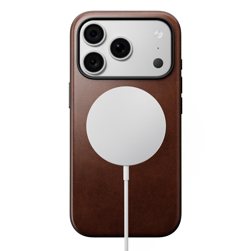 Capa de Couro Horween Moderna iPhone 18 Pro / 17 Pro Rustic Brown